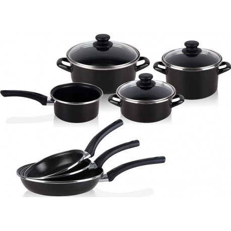 MAGEFESA Batterie de cuisine Kenia 7 pièces, Jeu 3 poêles,Induction
