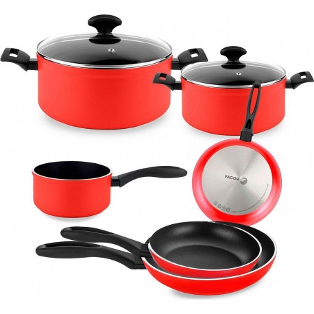 FAGOR Batterie de cuisine Maxima Induction 8 Pièce Aluminium Forgé