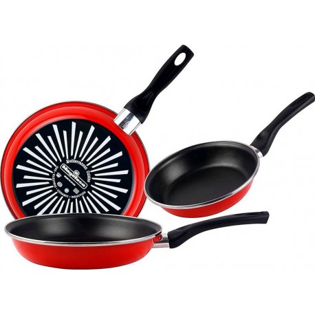 MAGEFESA Batterie de cuisine Grana Set 3 Poêles à Frire Induction