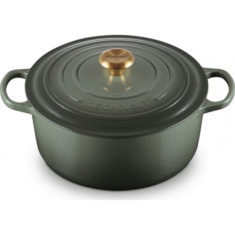 LE CREUSET Cocotte 28CM THYM BOUTON DORÉ