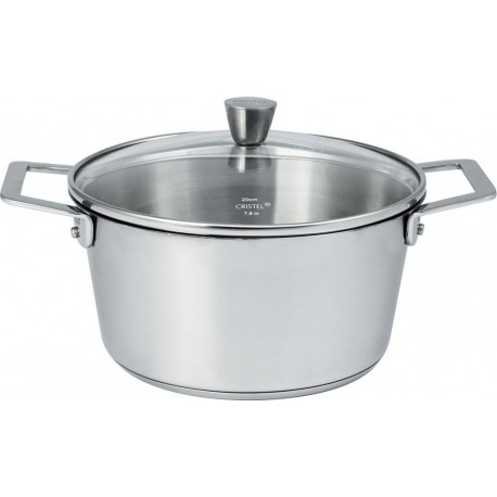 CRISTEL Faitout 24cm avec couvercle verre 1826