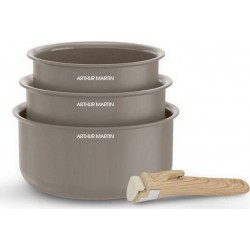 ARTHUR MARTIN Casserole Set de 3 casseroles 16-18-20cm poignée