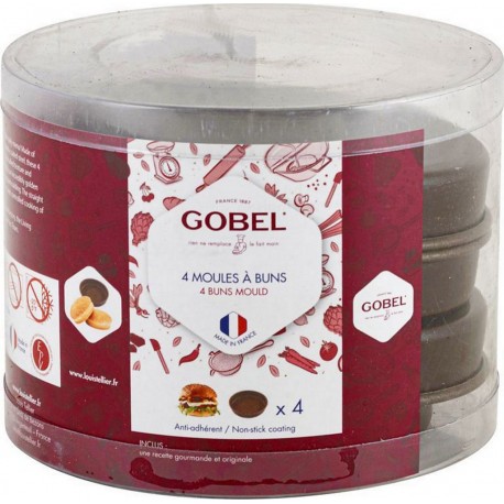 GOBEL Moule à pain Boîte de 4 moules à pains burger 210910