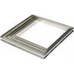 GOBEL Moule à tartelette Flan à tarte Carré inox bords roul