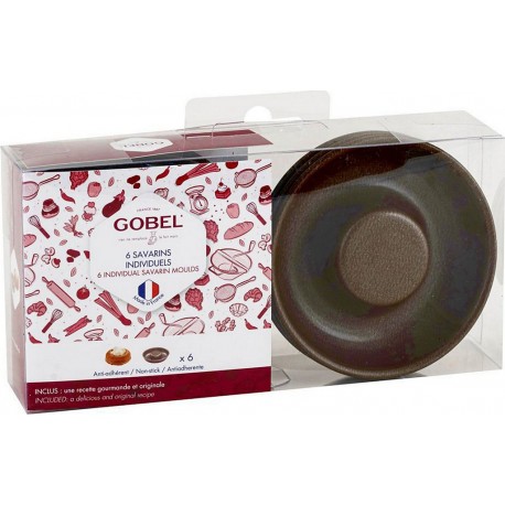GOBEL Moule à gâteau fantaisie Boîte de 6 savarins individuels bouchés