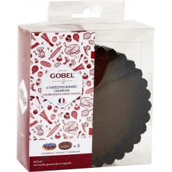 GOBEL Moule à tartelette Boîte de 6 tartelettes rondes cannelées