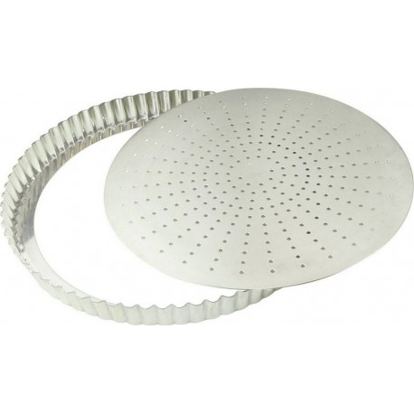 GOBEL Moule à tartelette Tourtière cannelée perforée fer blanc
