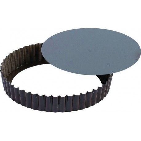 GOBEL Moule à tartelette Tourtière ronde cannelée antiadhérente