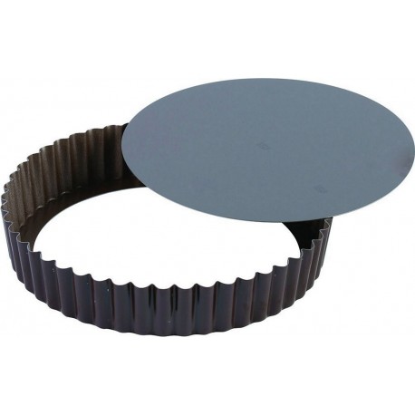 GOBEL Moule à tartelette Tourtière ronde cannelée antiadhérente
