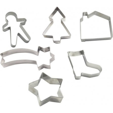 GOBEL Emporte pièces Lot de 6 petits sablés de Noël inox