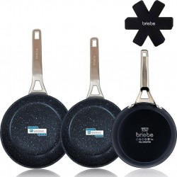 BRIEBE Batterie de cuisine Set 3 Poêles FP1143 Induction 18-20-24cm