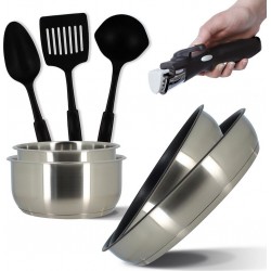 MENASTYL Batterie de cuisine 8 pcs inox amovible