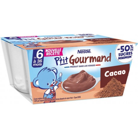 NESTLE Dessert bébé cacao les 4 pots de 100g