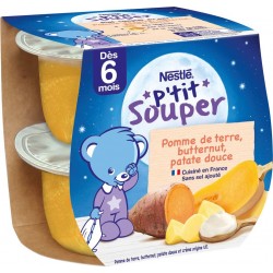 NESTLE Plat bébé pommes de terre, butternut, patate douce les 2 pots de 200g