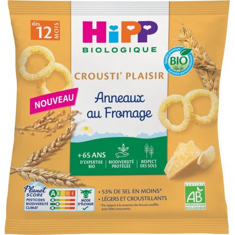 HIPP BIOLOGIQUE Biscuits Bébé dès 12 mois saveur Fromage Bio Crousti' Plaisir 25g