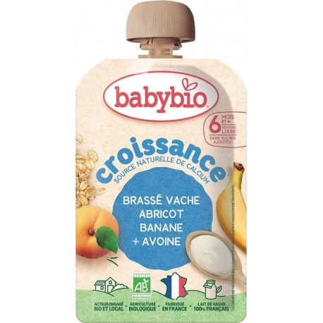 BABYBIO Brassé croissance abricot banane avoine bio la gourde de 100g