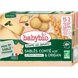 BABYBIO Sablés pour bébé comté AOP du massif jurassien et origan bio 72g