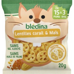 BLEDINA Biscuit bébé Lentilles Corail et Maïs dès 15 Mois 20g