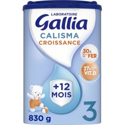 GALLIA Lait bébé en poudre 3ème âge Dès 12mois Calisma Croissance 830g