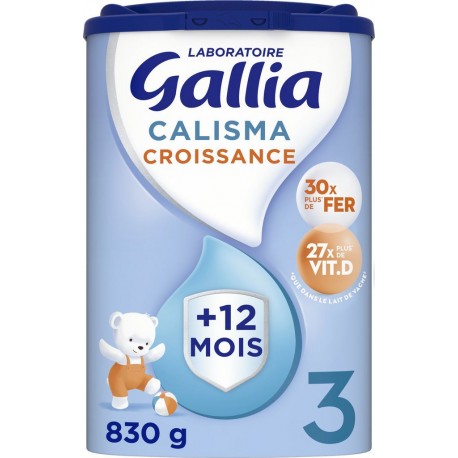 GALLIA Lait bébé en poudre 3ème âge Dès 12mois Calisma Croissance 830g