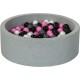 Clair Piscine À Balles Aire De Jeu + 300 Balles Noir,blanc,rose ,gris
