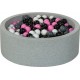 Clair Piscine À Balles Aire De Jeu + 450 Balles Noir,blanc,rose ,gris