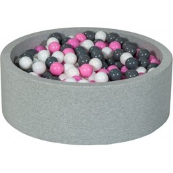 Clair Piscine À Balles Aire De Jeu + 450 Balles Blanc,rose ,gris