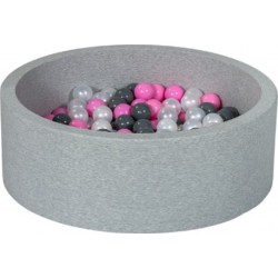 Clair Piscine À Balles Aire De Jeu + 150 Balles Perle, Rose , Gris