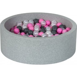 Clair Piscine À Balles Aire De Jeu + 300 Balles Perle, Rose , Gris