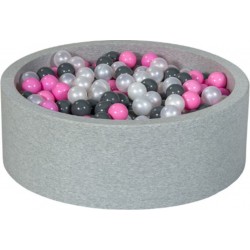 Clair Piscine À Balles Aire De Jeu + 450 Balles Perle, Rose , Gris