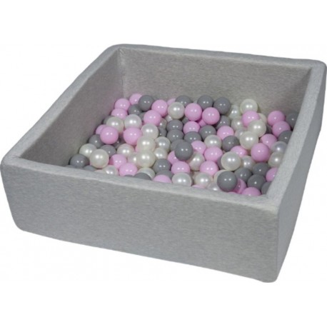 Clair Piscine À Balles Pour Enfant, 90x90 Cm, Aire De Jeu + 150 Balles Perle, Rose ,