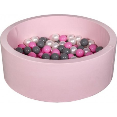 Clair Piscine À Balles Aire De Jeu + 150 Balles Rose Perle, Rose , Gris