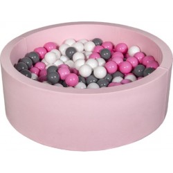Clair Piscine À Balles Aire De Jeu + 300 Balles Rose Blanc,rose ,gris