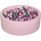 Clair Piscine À Balles Aire De Jeu + 450 Balles Rose Perle, Rose , Gris