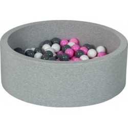 Clair Piscine À Balles Aire De Jeu + 200 Balles Blanc,rose ,gris