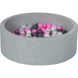 Clair Piscine À Balles Aire De Jeu + 200 Balles Perle, Rose , Gris