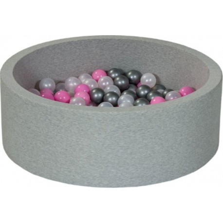 Clair Piscine À Balles Aire De Jeu + 200 Balles Perle, Rose , Argent