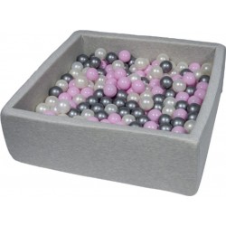 Clair Piscine À Balles Pour Enfant, 90x90 Cm, Aire De Jeu + 200 Balles Perle, Rose ,