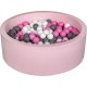 Clair Piscine À Balles Aire De Jeu + 200 Balles Rose Blanc,rose ,gris