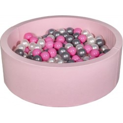 Clair Piscine À Balles Aire De Jeu + 200 Balles Rose Perle, Rose , Argent