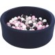 Clair Piscine À Balles Aire De Jeu + 150 Balles Bleu Marine Noir, Blanc, Rose ,gris