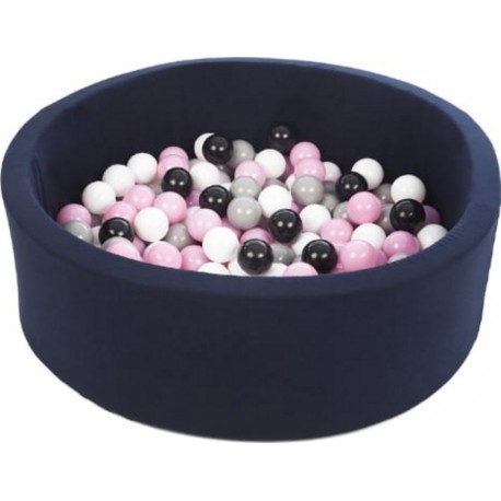Clair Piscine À Balles Aire De Jeu + 150 Balles Bleu Marine Noir, Blanc, Rose ,gris