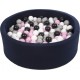 Clair Piscine À Balles Aire De Jeu + 300 Balles Bleu Marine Noir, Blanc, Rose ,gris