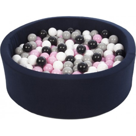 Clair Piscine À Balles Aire De Jeu + 300 Balles Bleu Marine Noir, Blanc, Rose ,gris