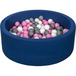 Clair Piscine À Balles Aire De Jeu + 300 Balles Bleu Marine Blanc,rose ,gris