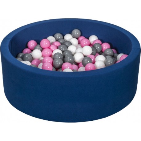 Clair Piscine À Balles Aire De Jeu + 300 Balles Bleu Marine Blanc,rose ,gris