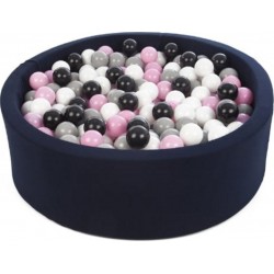 Clair Piscine À Balles Aire De Jeu + 450 Balles Bleu Marine Noir, Blanc, Rose ,gris