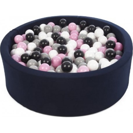 Clair Piscine À Balles Aire De Jeu + 450 Balles Bleu Marine Noir, Blanc, Rose ,gris