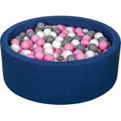 Clair Piscine À Balles Aire De Jeu + 450 Balles Bleu Marine Blanc,rose ,gris