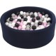 Clair Piscine À Balles Aire De Jeu + 200 Balles Bleu Marine Noir, Blanc, Rose ,gris